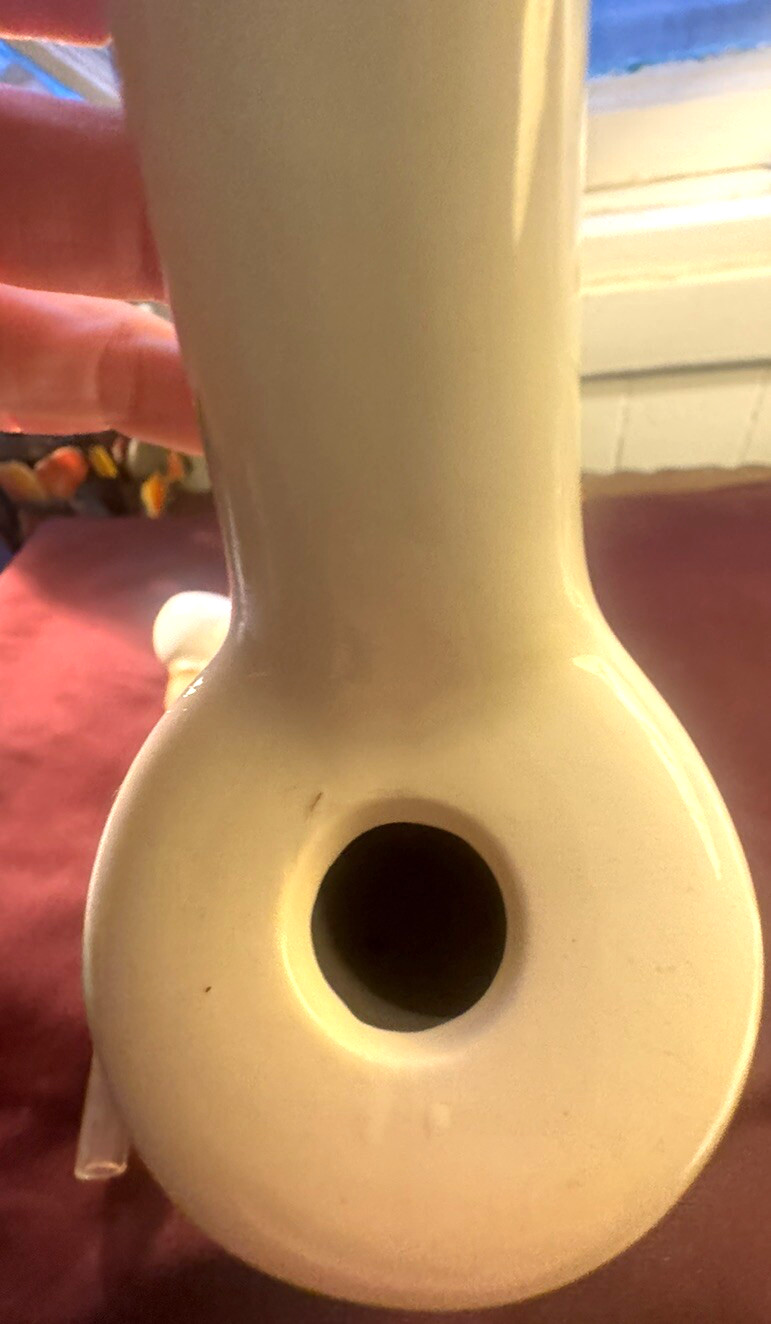 THE DEALER Vtg Collectable Unused Ceramic Orange Rose&rsquo;s & Purple Daisy Bong
