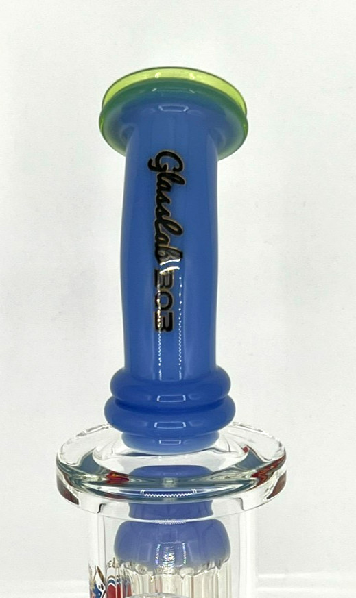 11&Prime; GLASSLAB 303 DOUBLE TREE PERC RIG BONG PIPE 14MM BOWL THICK GLASS-FREE GIFTS