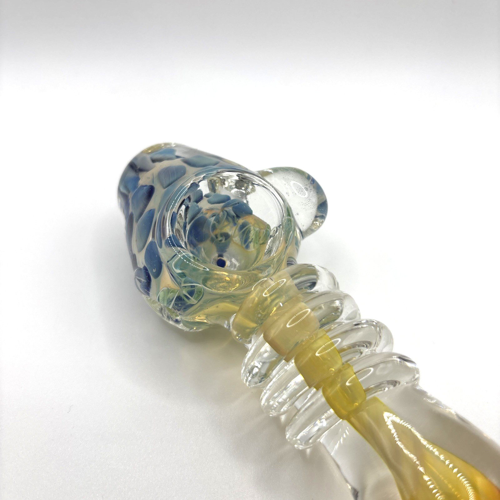 5&Prime; Glass Smoking Bowl Hand Pipe Tobacco SALE USA Blue Ripped