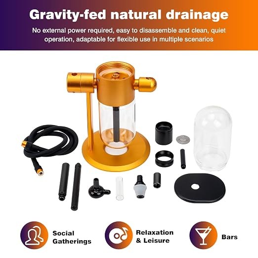 New Gold Gravity Infuser 15” 360 Degree Water Rotation