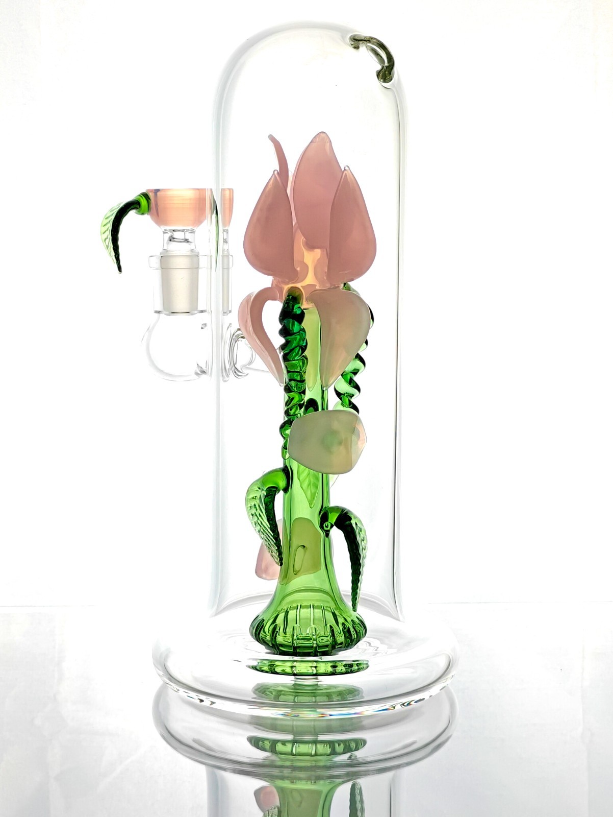 Flower Vase Water Pipe Bong | 9&Prime; Tall, Pink, w/Showerhead Perc | 5mm Thick Glass