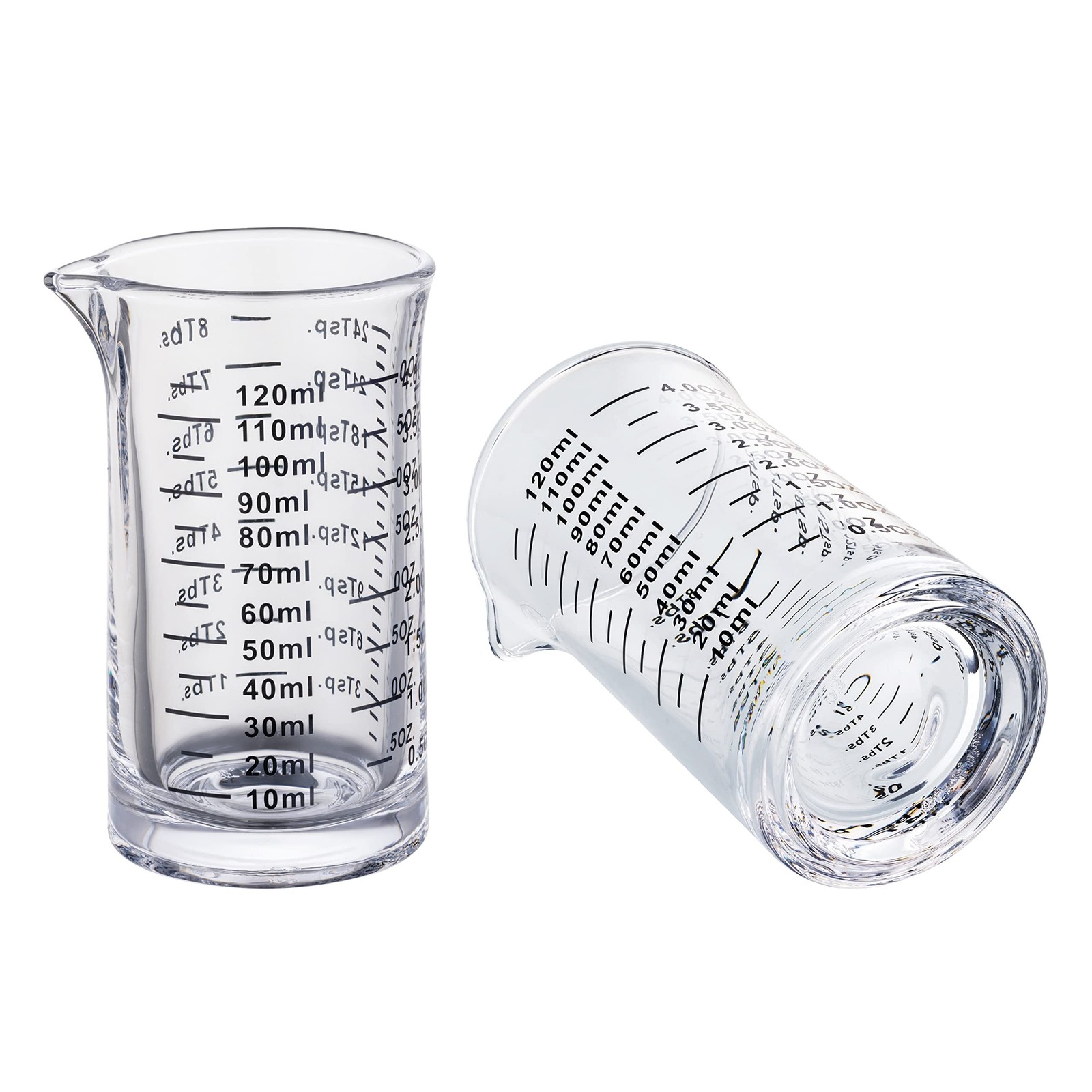 Ackers 4 Oz Glass Measuring Cup,Borosilicate Shot Glass with V-Shaped Spout-B…