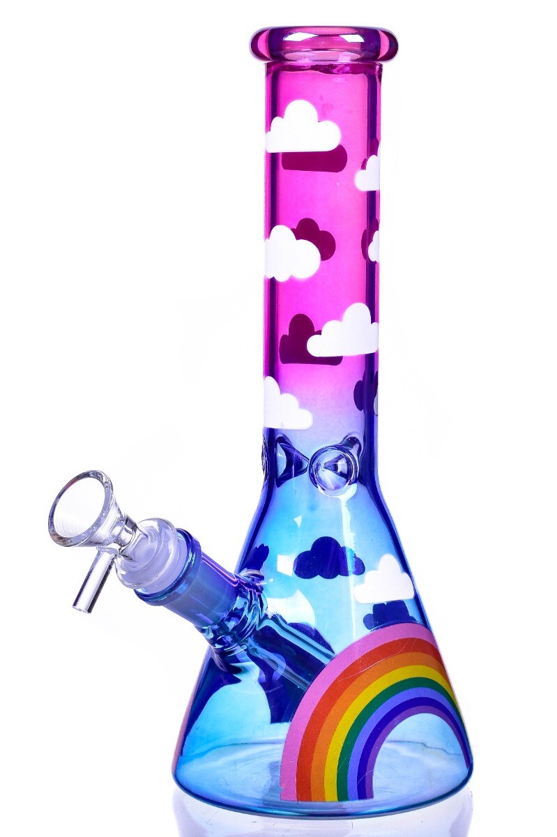CUTE Bong 10&Prime; Beaker Bong Glass Water Pipe Hookah PINK Bongs Girly Bong *USA*