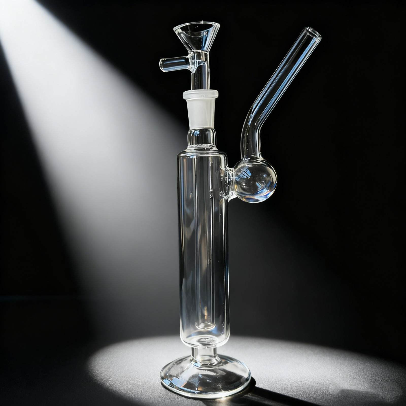 6.7&Prime; Glass Bong Straight Tube Smoking Water Pipe Portable Bubbler W/Herb Bowl
