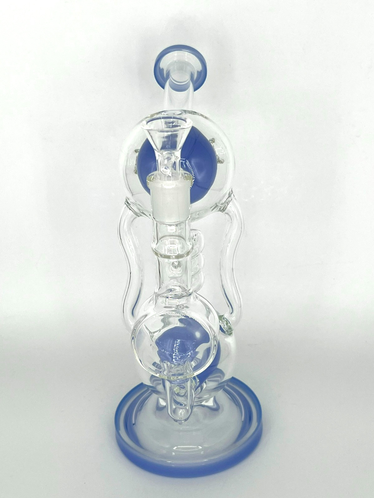 10&Prime; DOUBLE BUBBLE BIG RECYCLER PERC BONG RIG-BENT NECK-14MM BOWL-2 FREE GIFTS💎