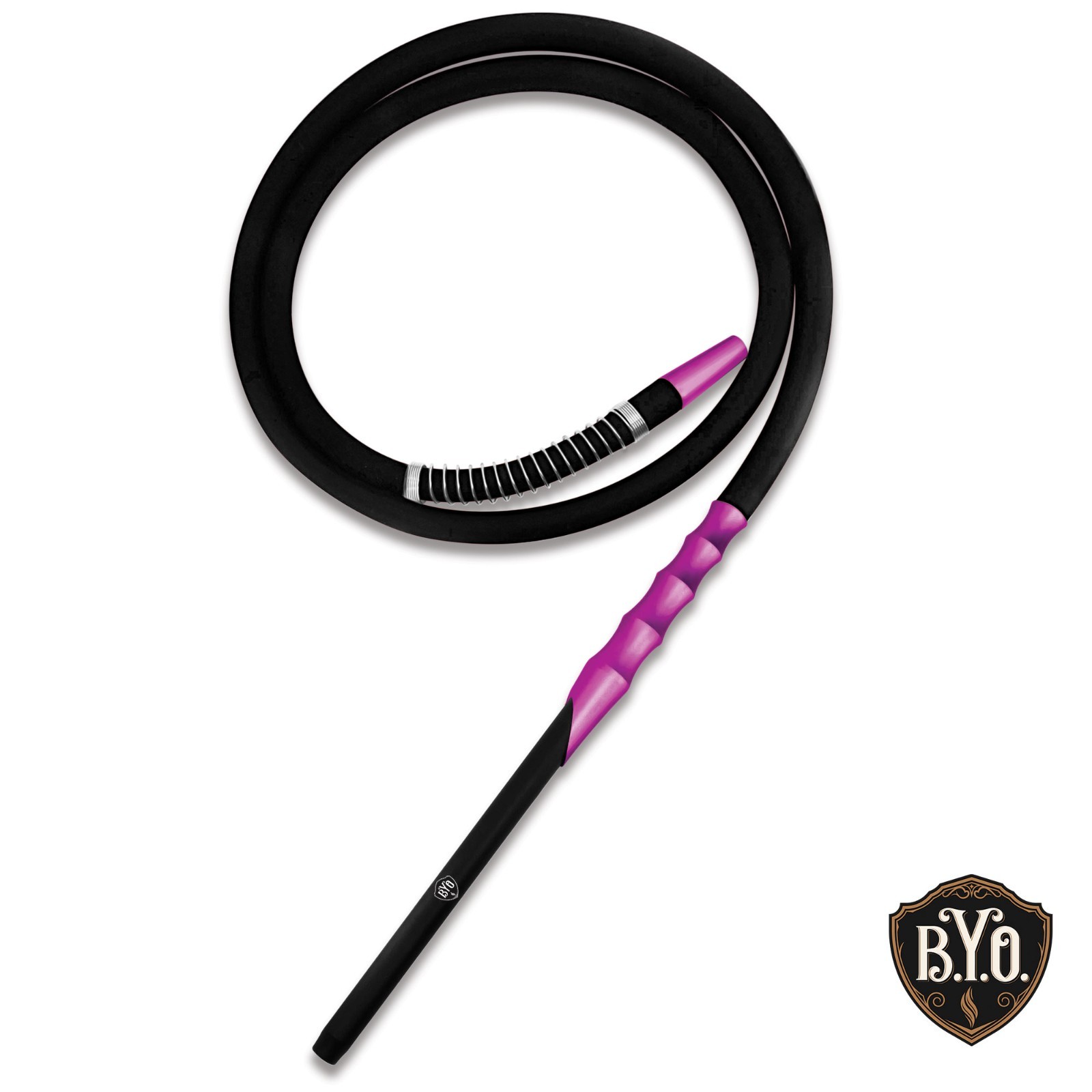 BYO Hookah Purple Aluminum Silicone Two Tone Hose with Spring Guard B.Y.O. SALE