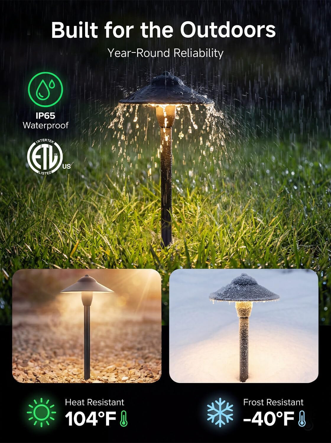 Smart Bluetooth Path Lights, Tunable 2700K-6500K, 6 Pack, Low Voltage