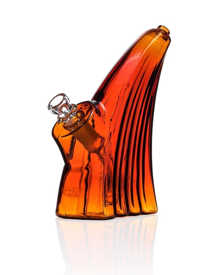 GRAV® 6.5&Prime; Wave Bubbler Glass Water Pipe, Authorized Dealer, High Quality, Amber