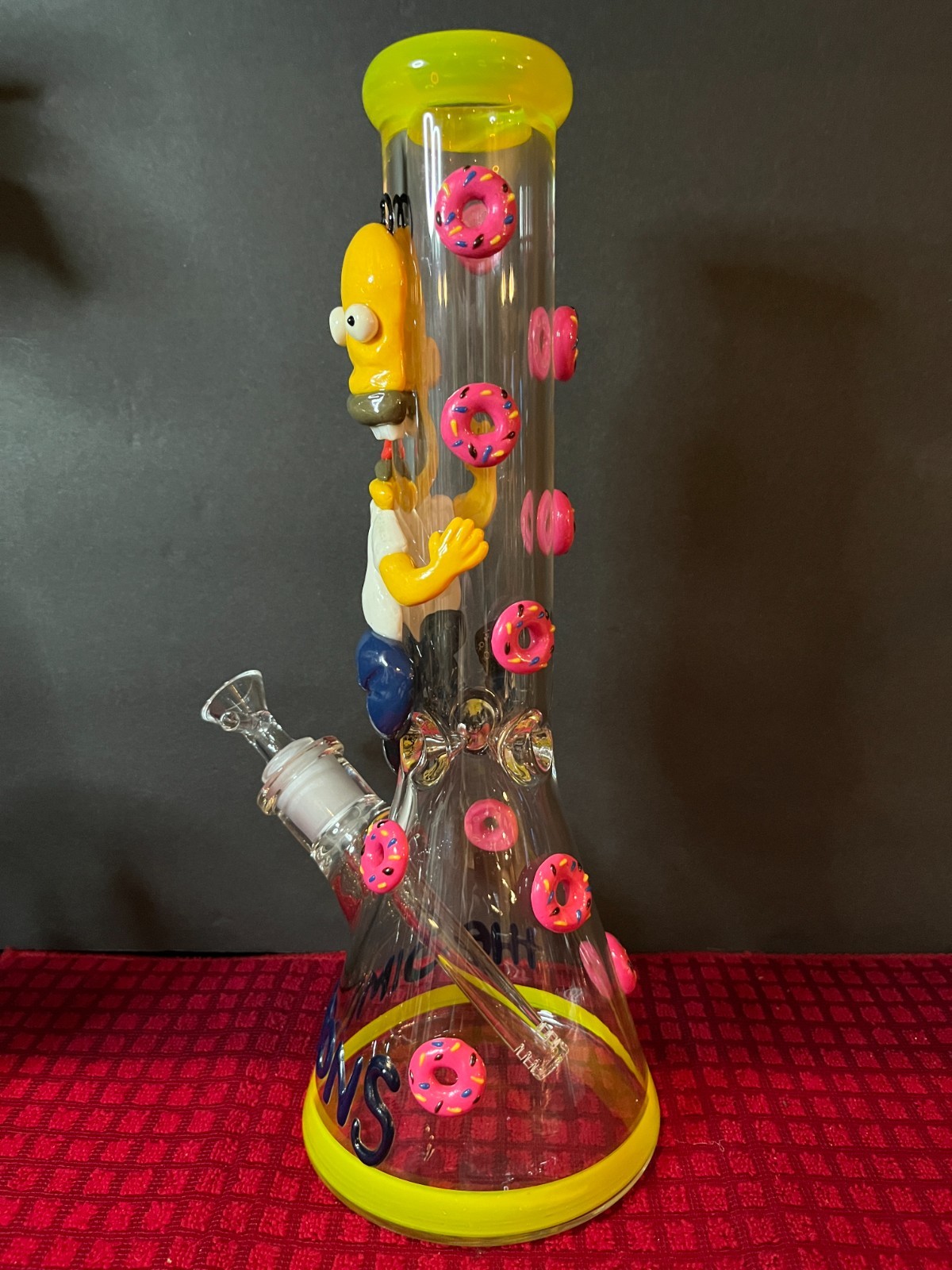 Simpsons Glass Bong Glass Water Pipe Smoking Beaker 14MM Bowl Glass Pipe Smoking