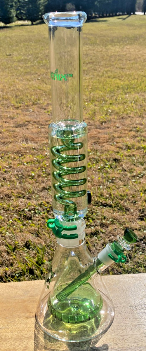 Nice 17.75&Prime;Phoenix Star 5mm Freezable Glycerin Coil Water Pipe Bong Bubbler