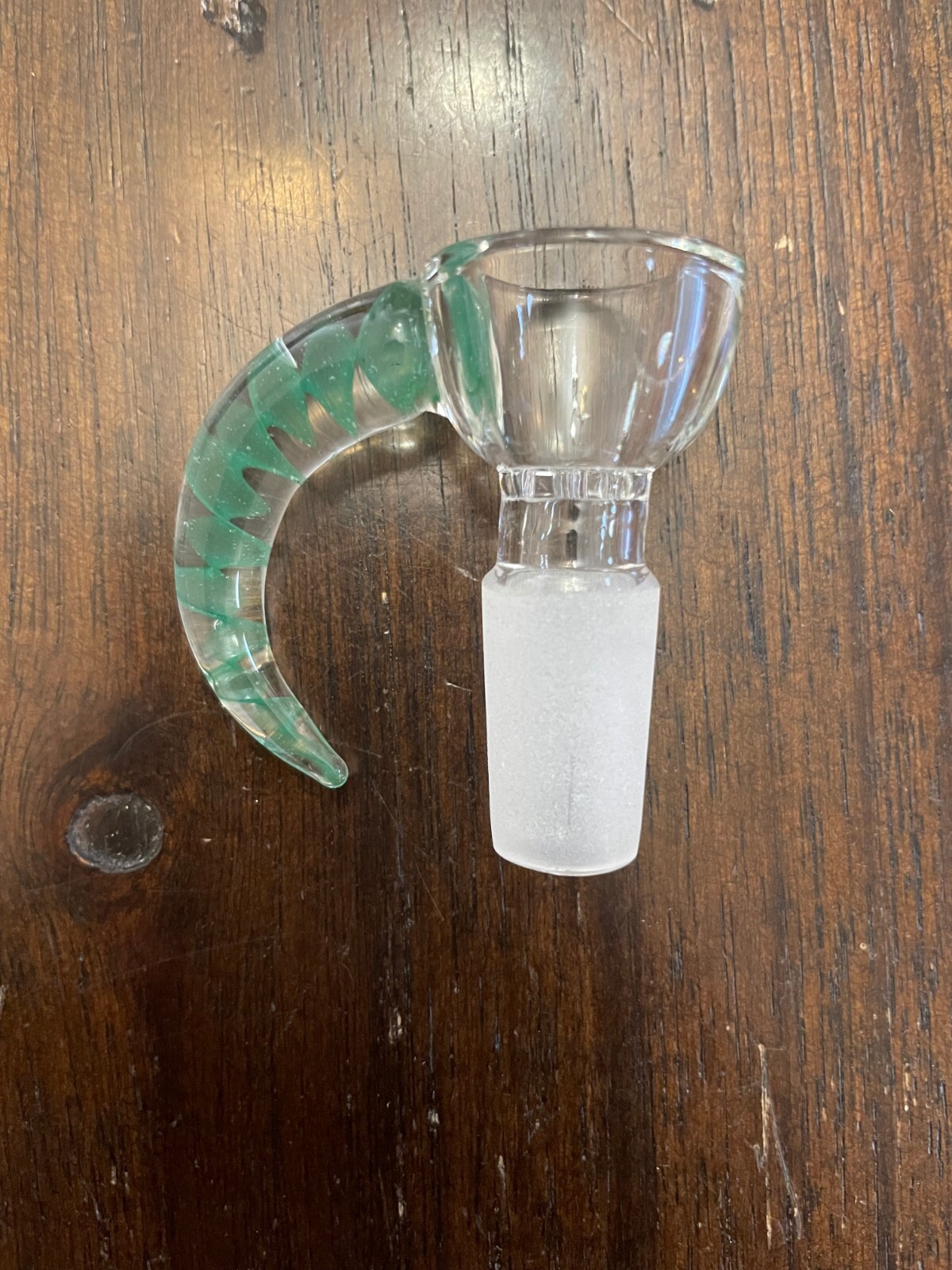14mm Glass Water Pipe Bowl Big Horn Green