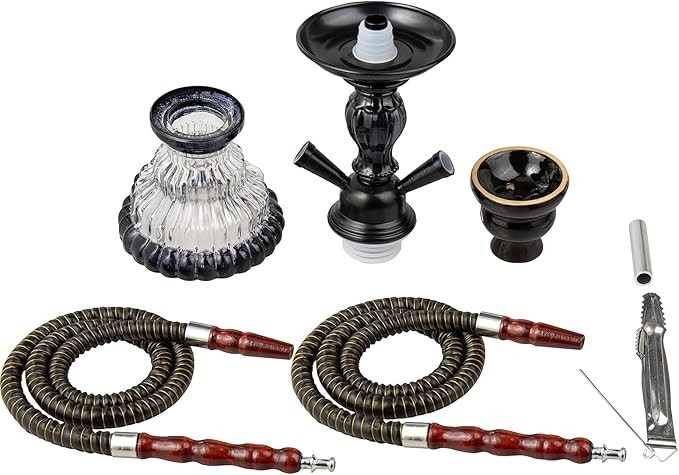 TANYA Hookah Kit – 2 Hose | Black | Complete Set | FREE Shipping
