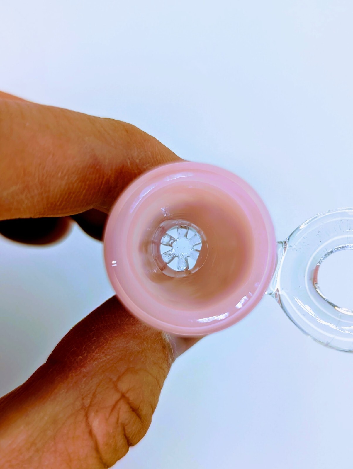 3&Prime; Pink 2 In 1 Integrated Screen Bowl Poker Cleaner 14mm Slide Bong Hookah Pipe
