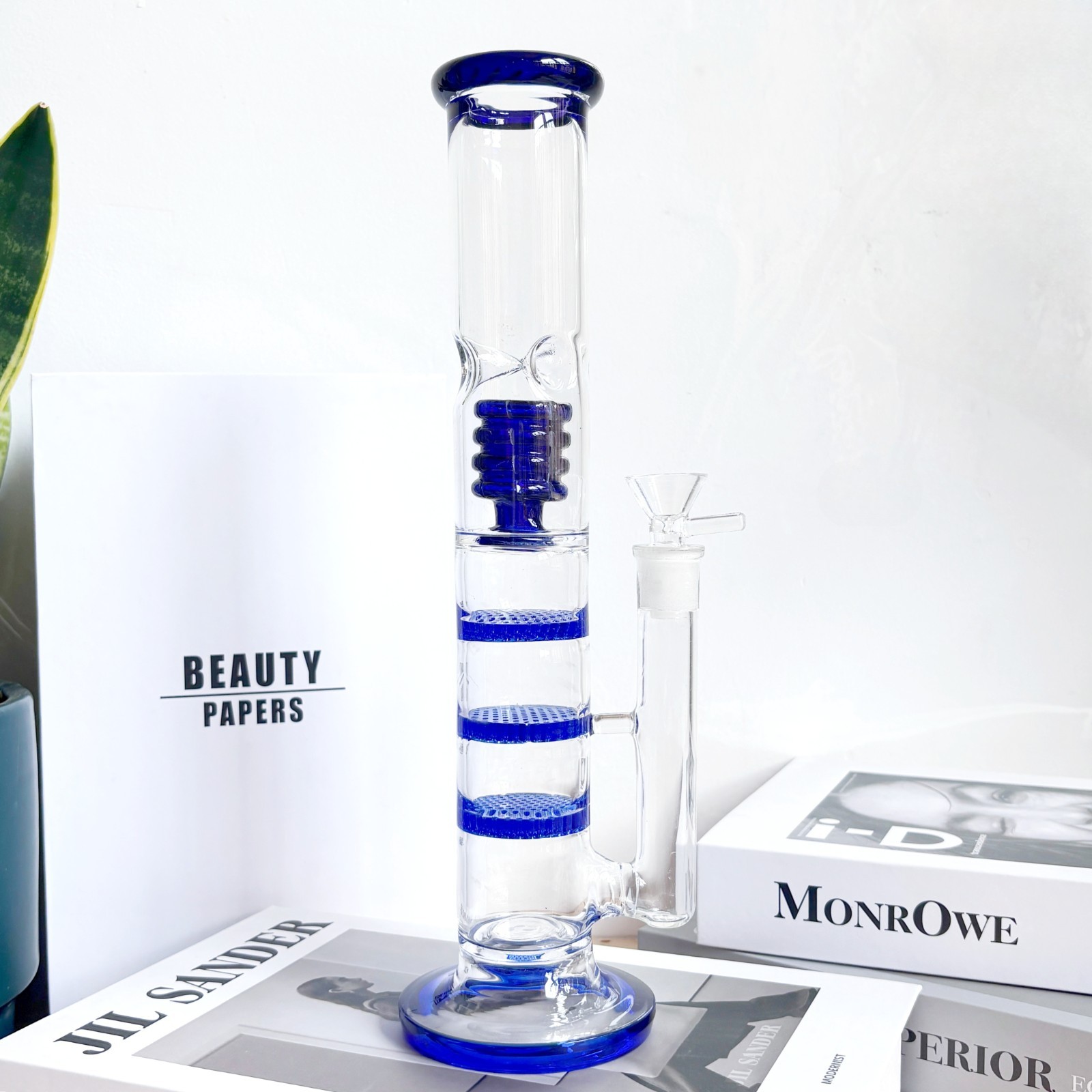 Heavy 12 » Glass Bong Honeycomb Perc Hookah Bubbler Smoking Water Pipe w/Bowl