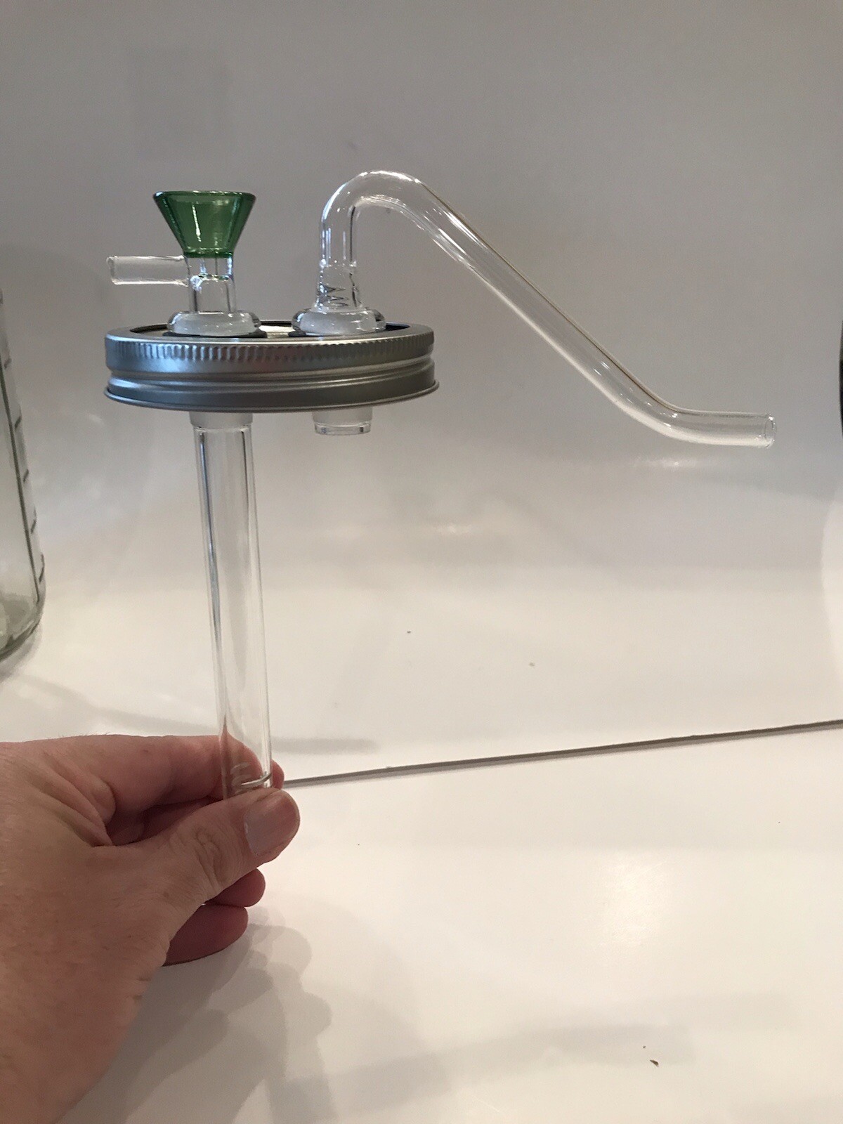Mason Jar Bong 32oz J-Hook Mouthpiece Thick Bowl 14mm Water Pipe Bubbler