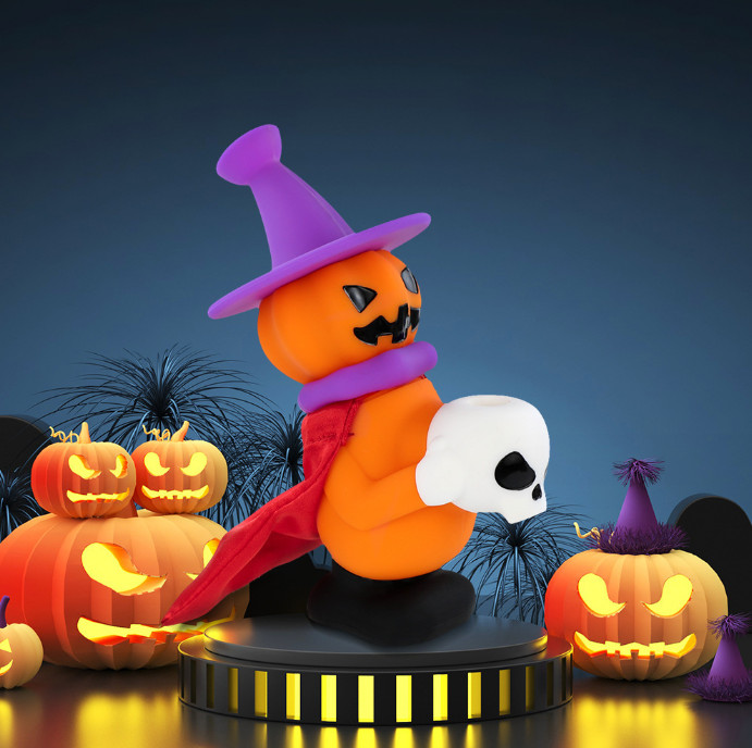 7 » Silicone Halloween Style Jack O&rsquo;Lantern Witch Water Pipe Mini Bong Hand Pipe