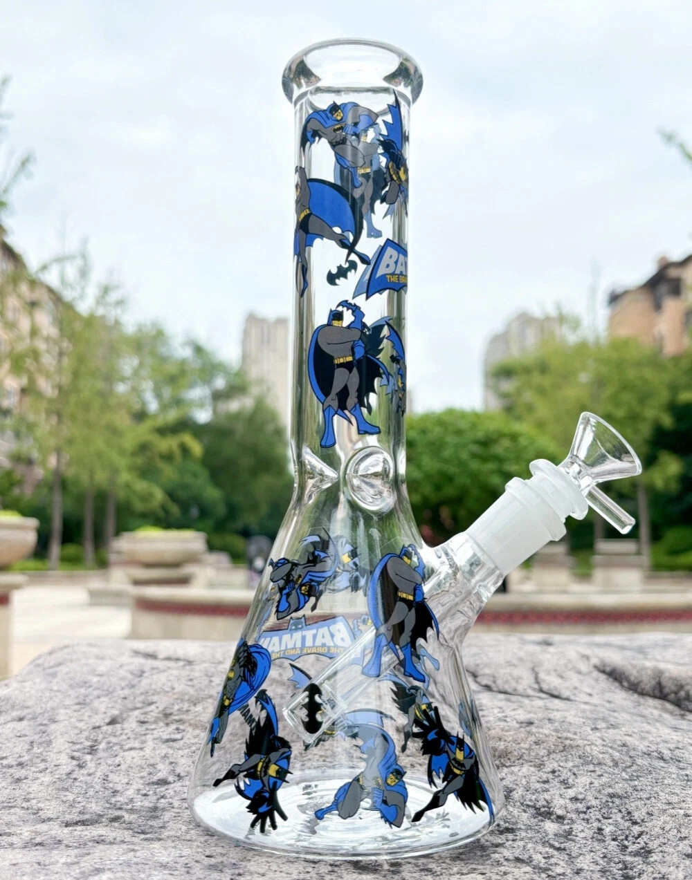 10&Prime; Glass Bong BAT MEN Thick Smoking Water Pipe Beaker Bubbler Hookah USA Stock