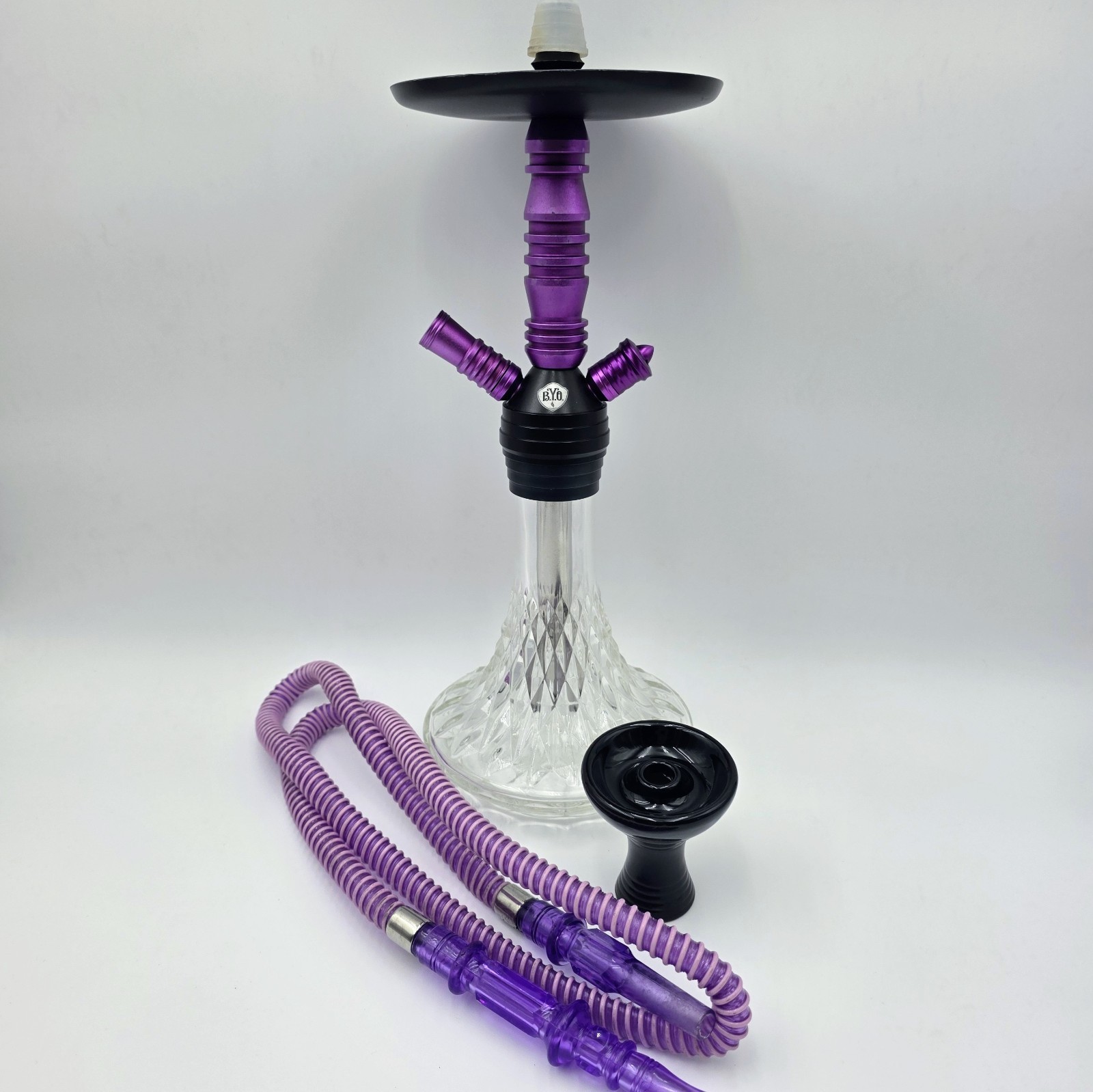 16&Prime; Purple Hookah – Crystal by B.Y.O. Hookah Shisha
