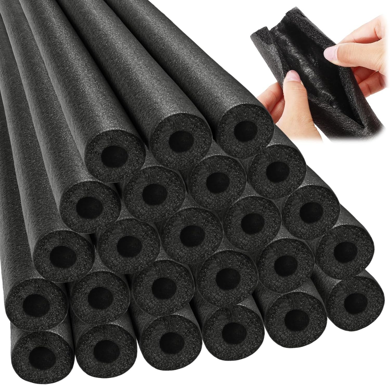 24 Pcs 3.3 Feet Foam Pipe Insulation Foam Tube Insulating Water Pipe Pool Swi…