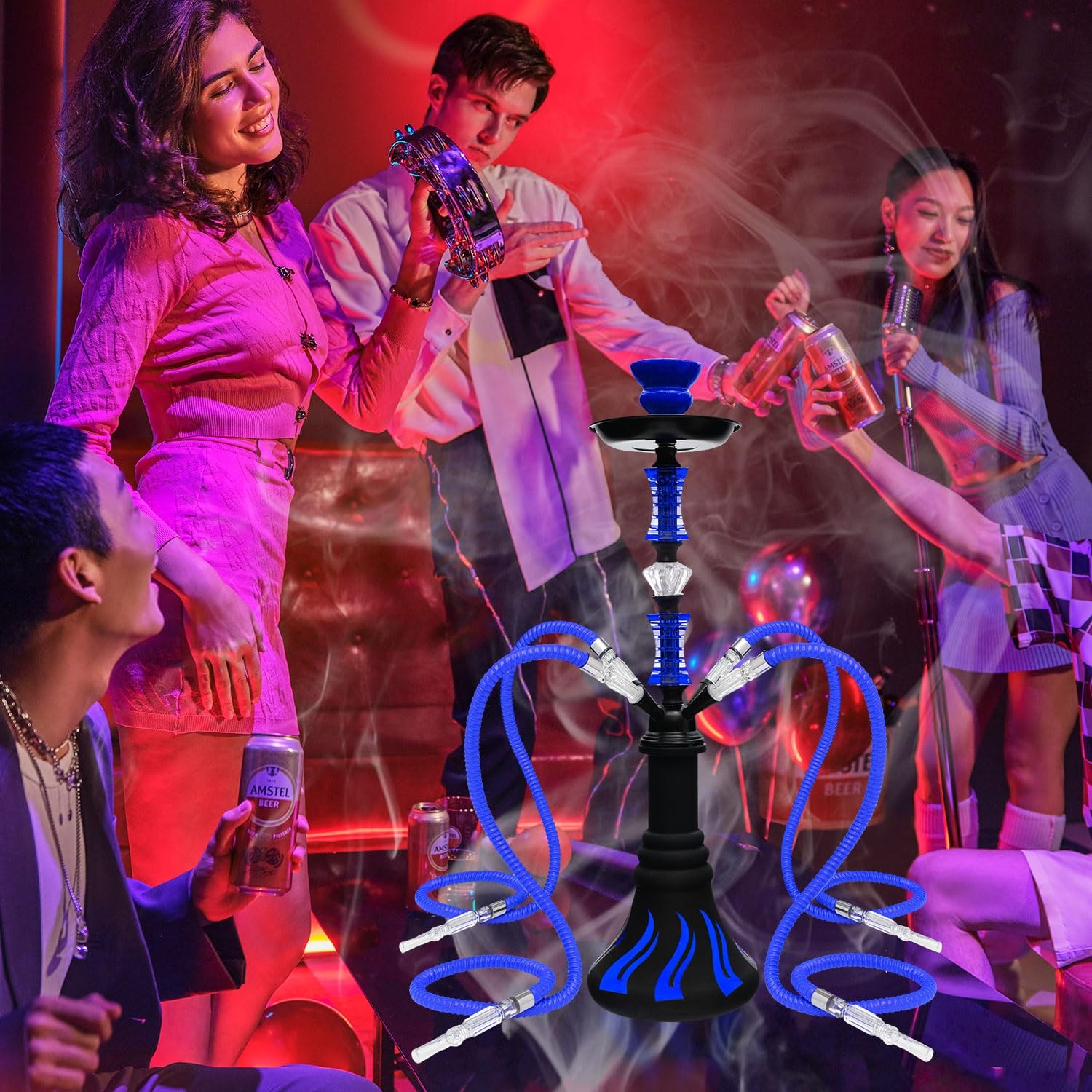 22&Prime; Hookah Set with Everything,Premium Shisha set,Up 22 inches, BLUE