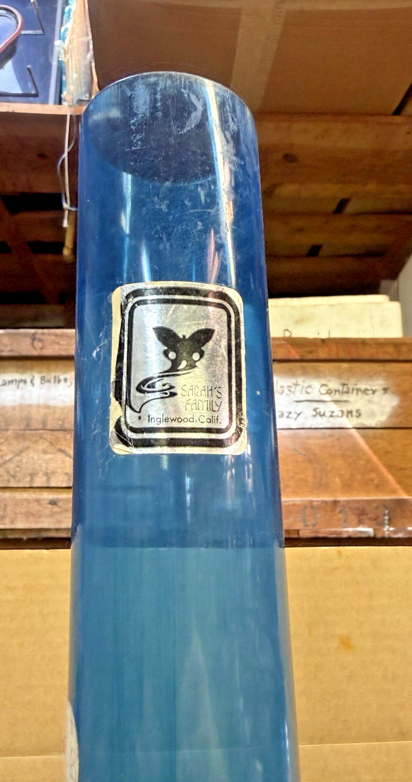 Collectable Org Sarah’s Family Bong Vintage Unused Blue 23 Inch Base Is Chip