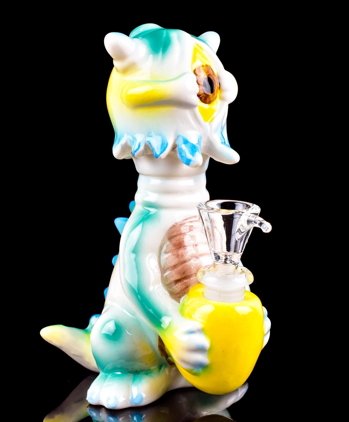 7&Prime; INCH ALIEN Eyed Bong CUTE Ceramic Water Pipe Hookah Halloween Special *USA*
