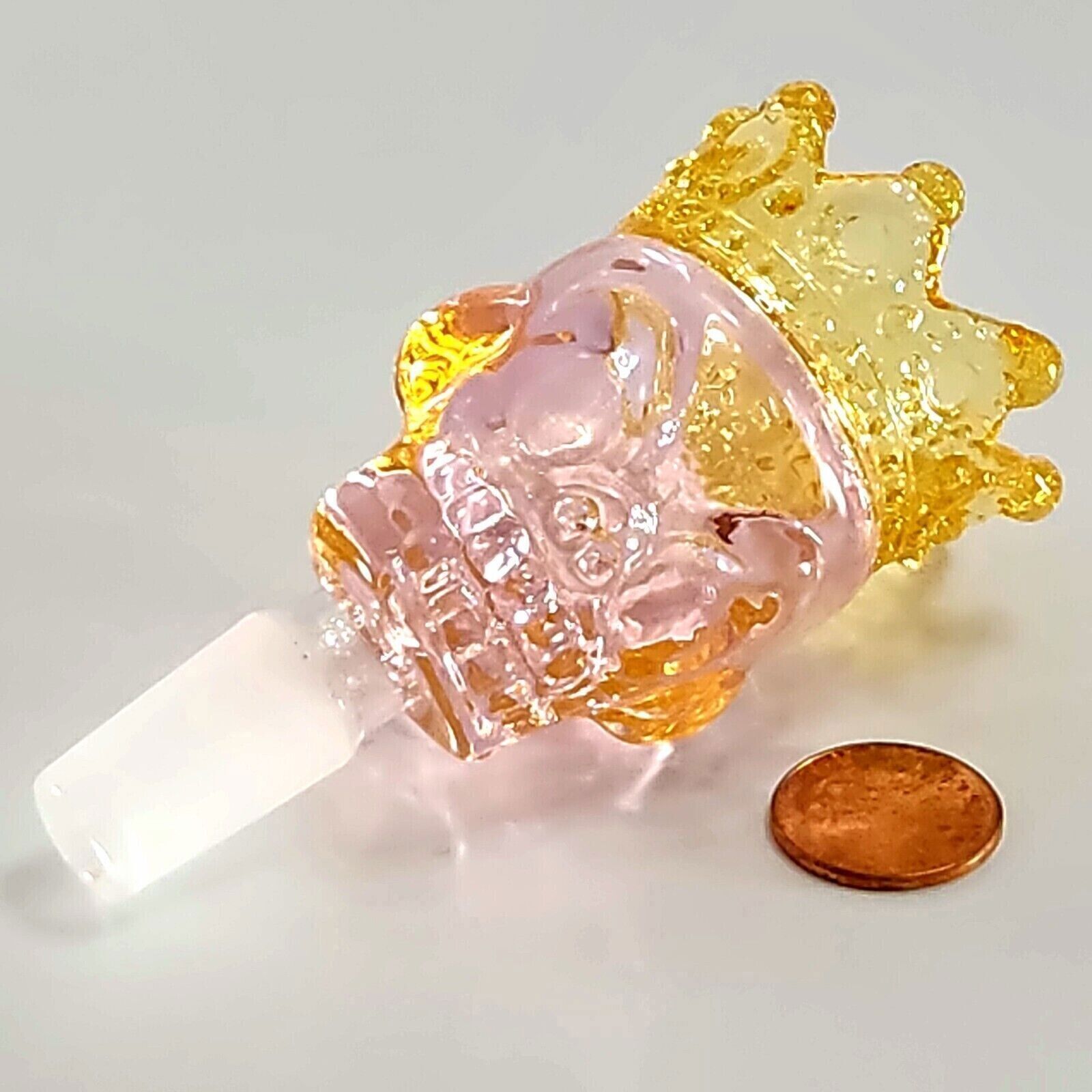 Thick Glass Bowl Slide 14mm male Thick Skull King in Crown Head for Water Bong