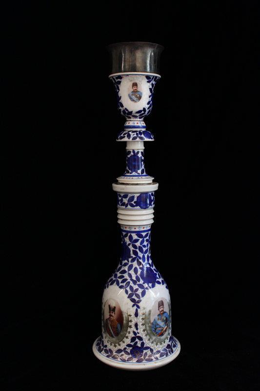 Antique Middle Eastern Porcelain Hookah, 19th C.