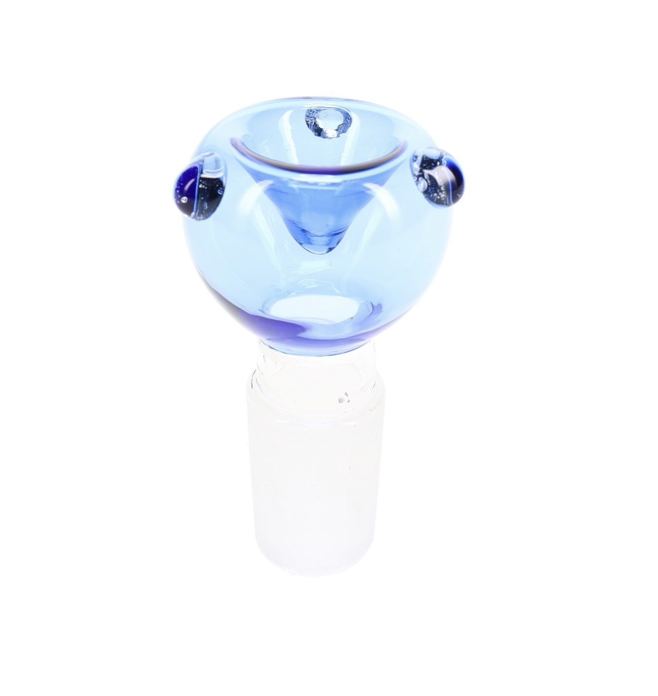 18mm Round Glass On Glass Slide Bowl – Clear Blue