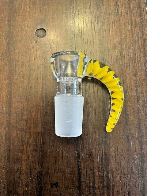 14mm Glass Hookah Bowl Yellow Big Horn Built-In Glass Screen