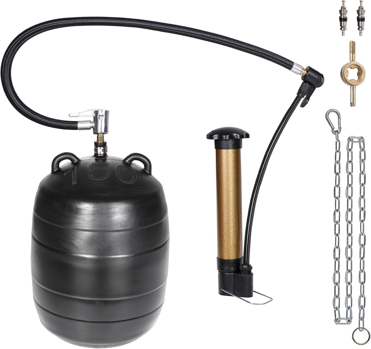Complete 6-Inch Inflatable Pipe Kit with Safety Chain & Valve Tool for DIY Leaks