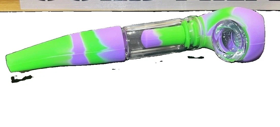Silicone Glass Sherlock Bubbler Water Pipe Smoking Tobacco Hand Bong Hookah