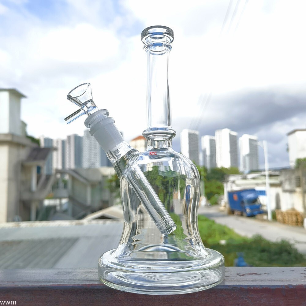 8.6 Inch Bell Shape Clear Glass Bong Hookah Percolator Water Pipe W/ 14mm Bowl