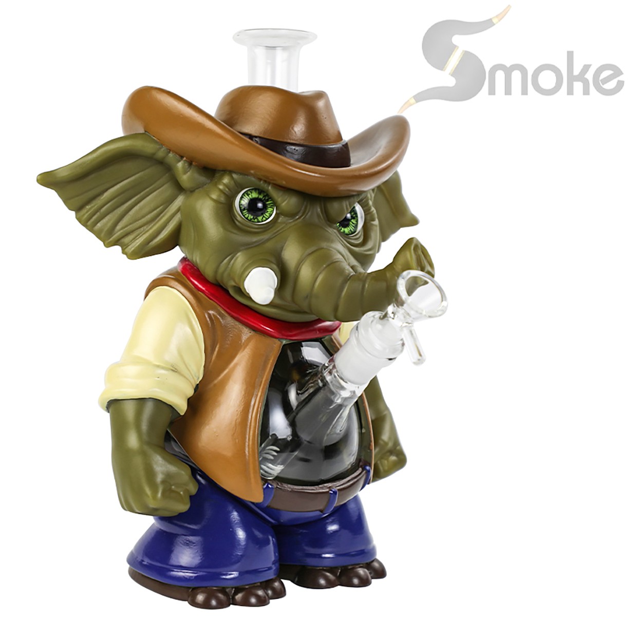 Hookah 10 » Glass Bongs Water Pipes Smoking Tobacco Bubbler W/14mm bowl Elephant
