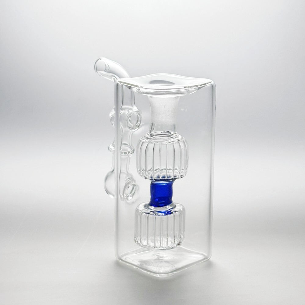 4&Prime; Glass Bong Double Filter Perc Smoking Water Pipe Hookah Bubbler W/Bowl