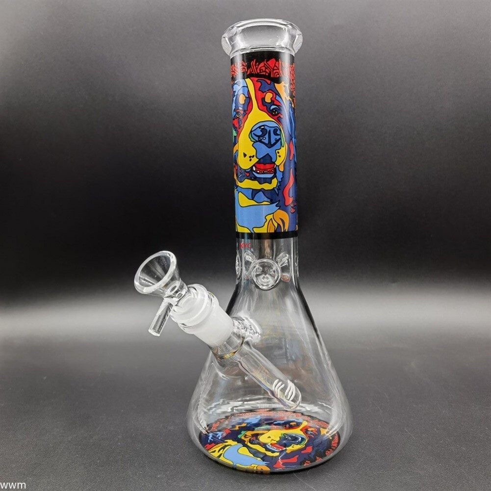 10&Prime; Art Style Dog Hookah Glass Bong Smoking Water Pipe Bubbler with 14MM Bowl