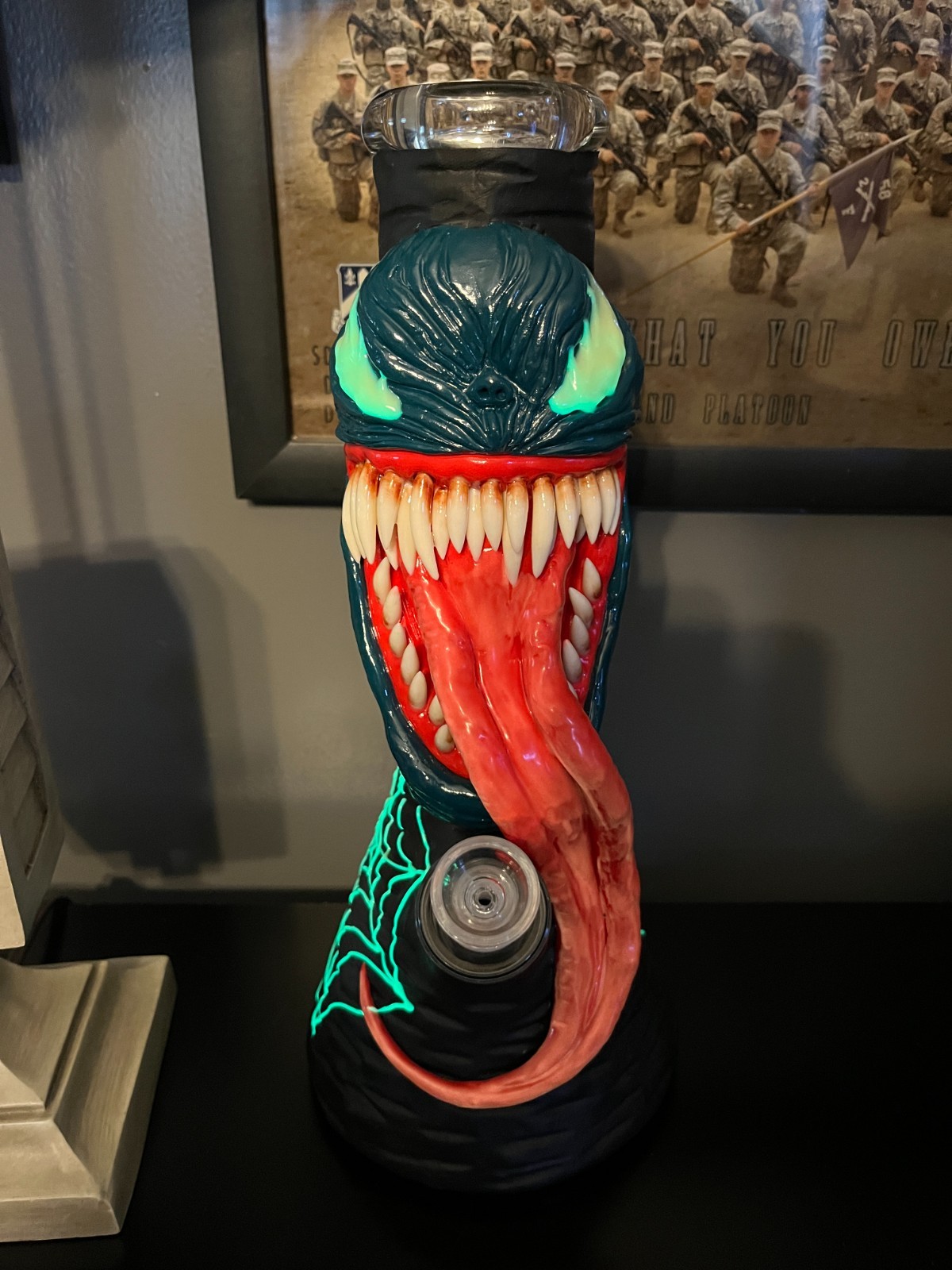 13&Prime; Venomous Bong Glass Water Pipe Smoking Beaker 14MM Bowl Glass Pipe Smoking