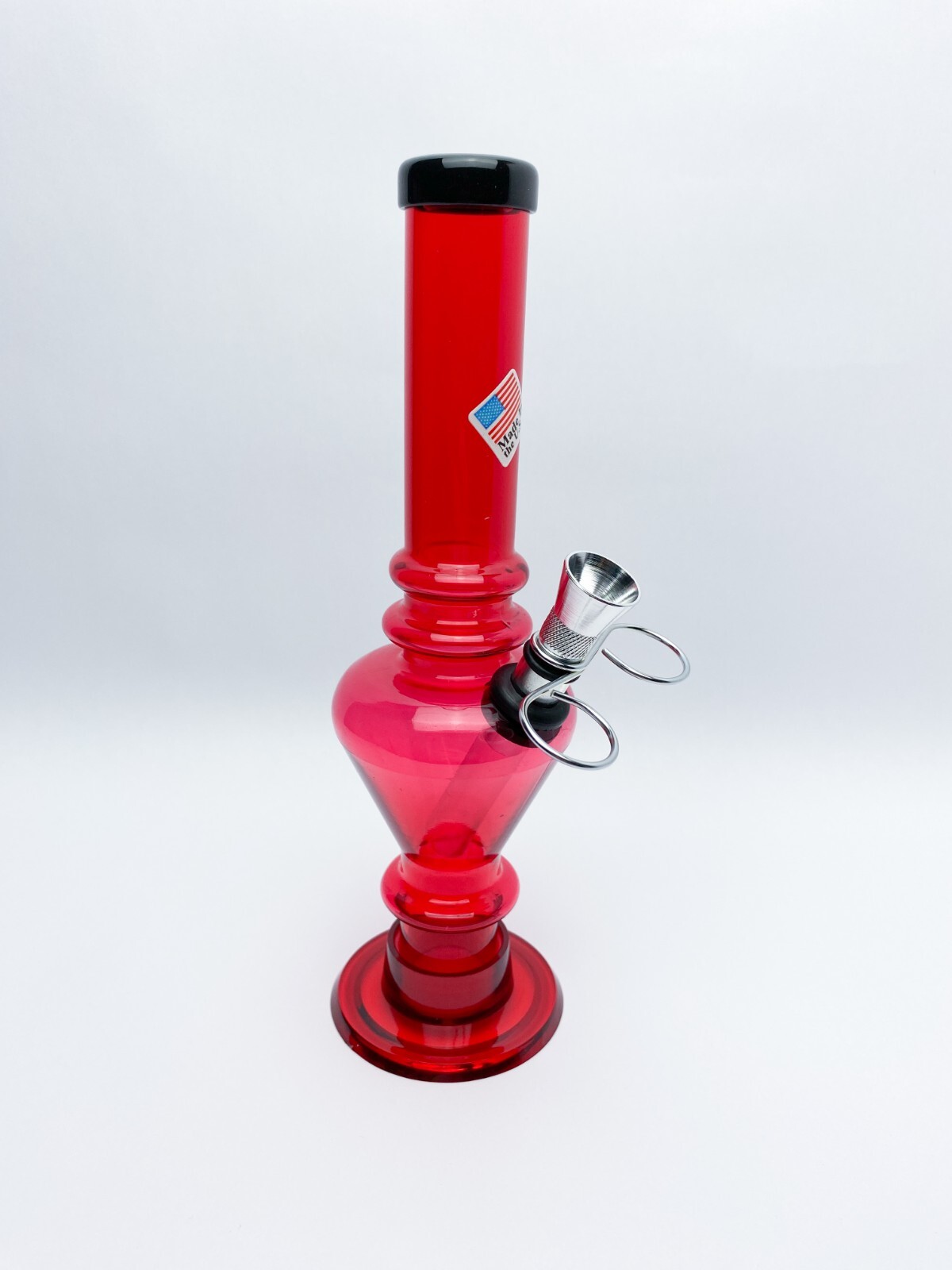 Acrylic 8&Prime; Inch Red Cone Design With Metal Slider Bowl HOOKAH WATER PIPE BONG