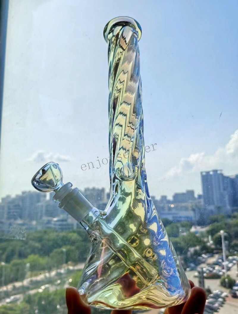 Tall thick Beaker 12“ bong Glass Waterpipe Smoking Recycler with 14MM galss bowl