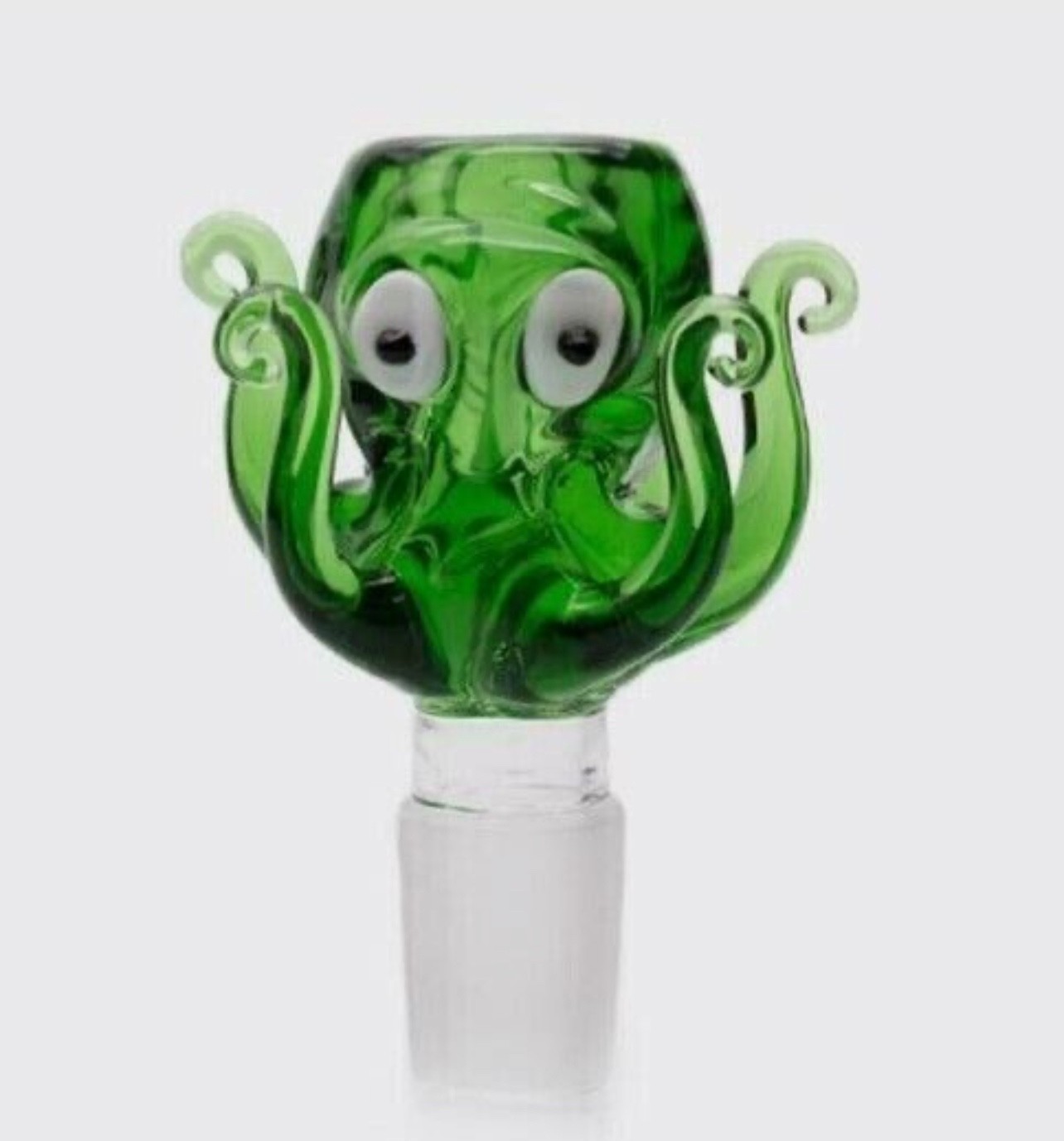 Primium 14mm Green Thick Glass Octopus Bong Bowl Head Piece Bong Bowl Holder