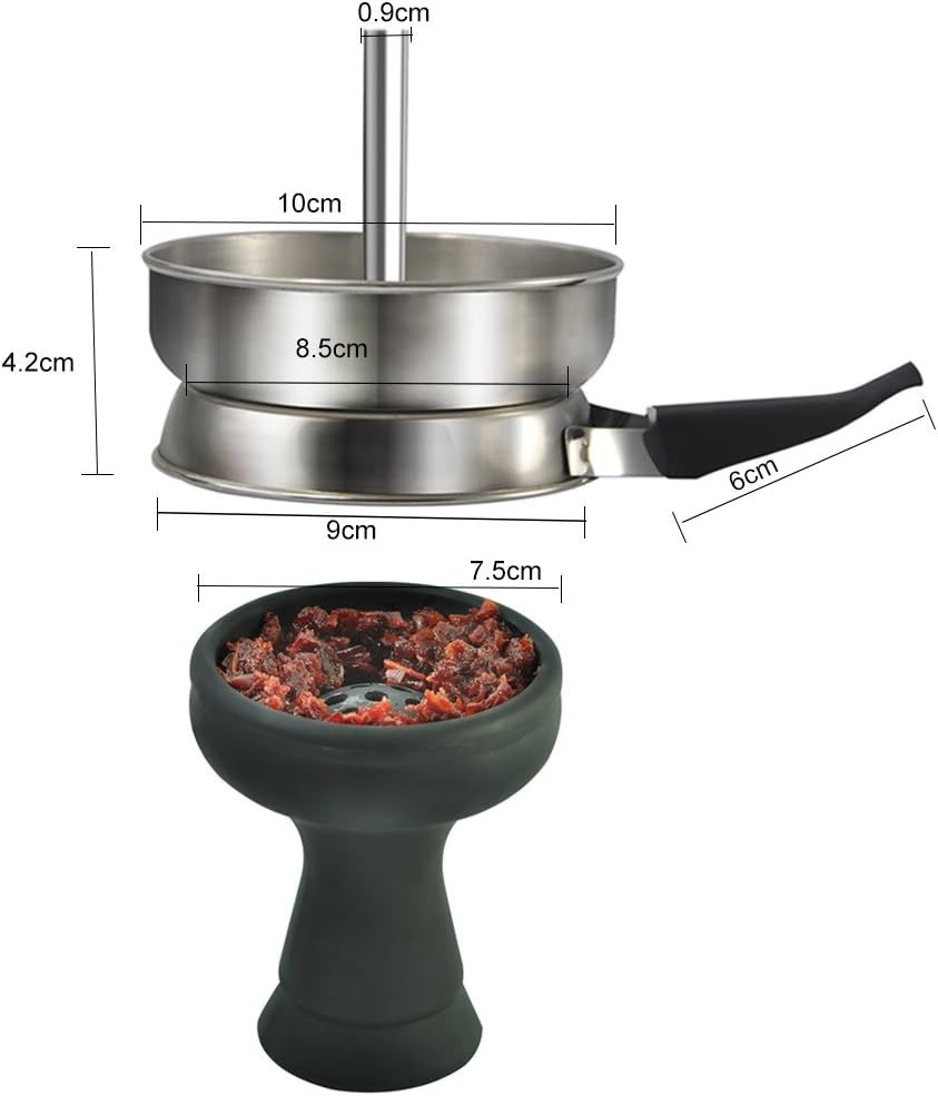 Compact Hookah Bowl Set: Black Silicone & Stainless Steel for Flavorful Smoking