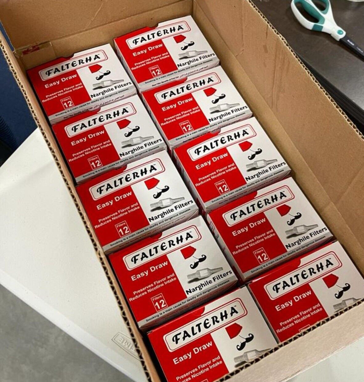 One Case 50boxes 600Filters Hookah, Shisha, Hose Filter,hose tip. Falterha Brand