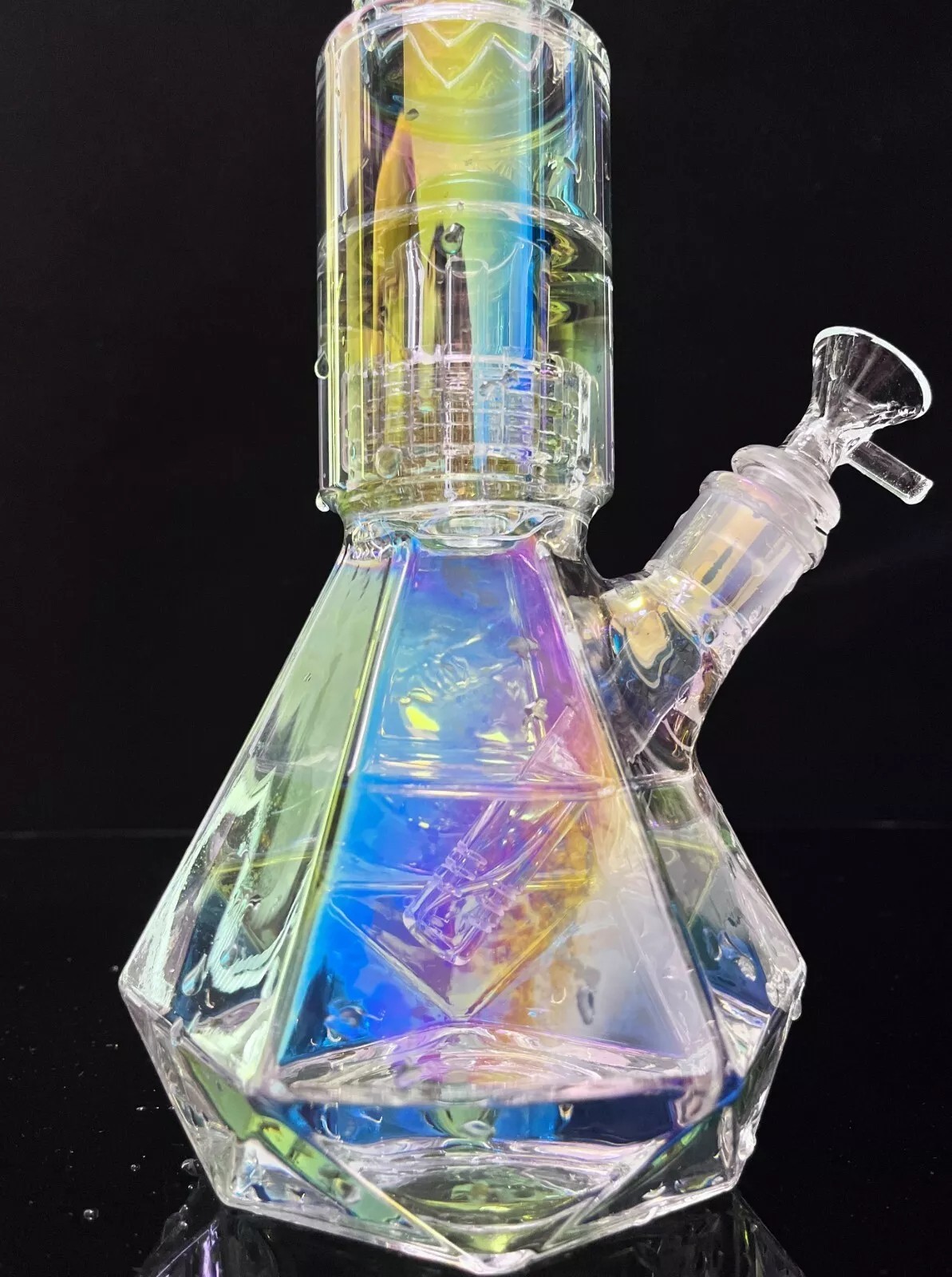 15&Prime; Heavy Glass Bong Smoking Hookah Colorful Percolate Water Pipe 14mm