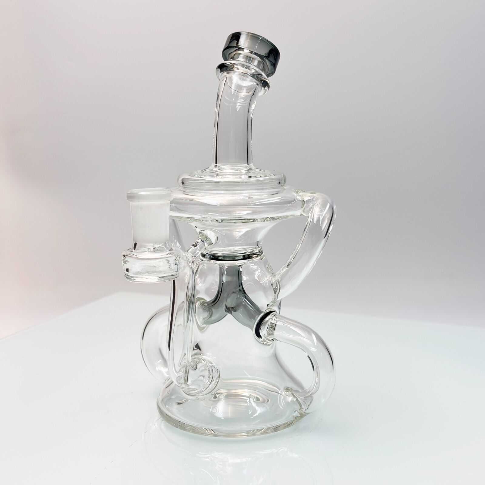 7-inch Glass Waterpipe Smoking Bong 14mm bowl Uptake Smoke Recycler Double klein