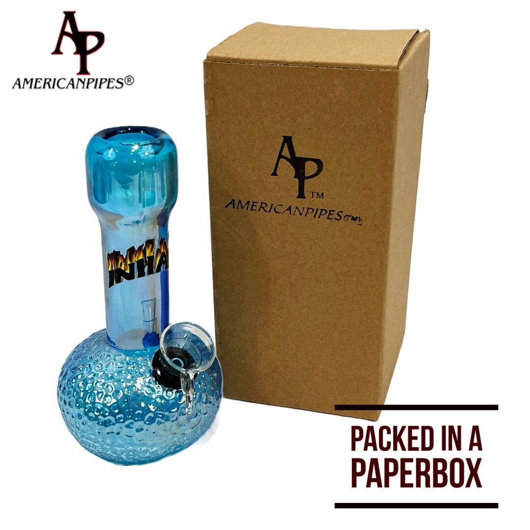 6” Little Bubble Water Pipe/ Heavy Soft glass Pipes By INHALE & AmericanPipes