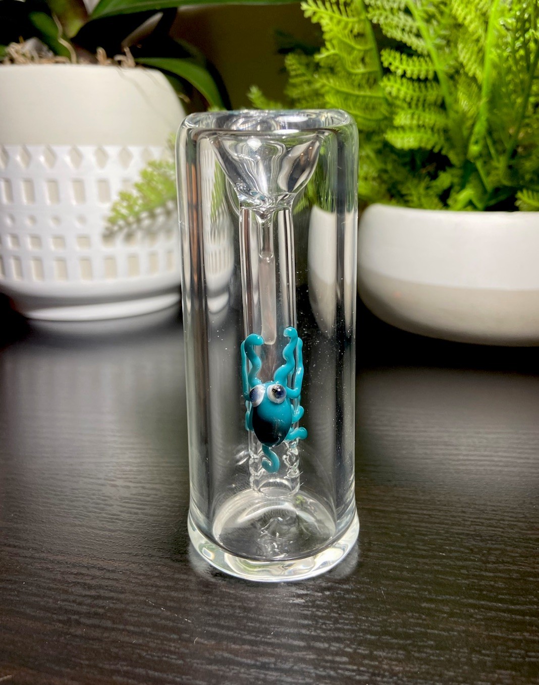 Glass Ash Catcher bowl 14mm Male 90 Degree Downstem Fixed Agua Azul Octopus