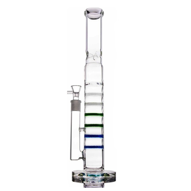RORA 16.5&Prime; Honeycomb Tube Glass Bongs Heavy Smoking Water Pipes Perc Bongs W/ICE