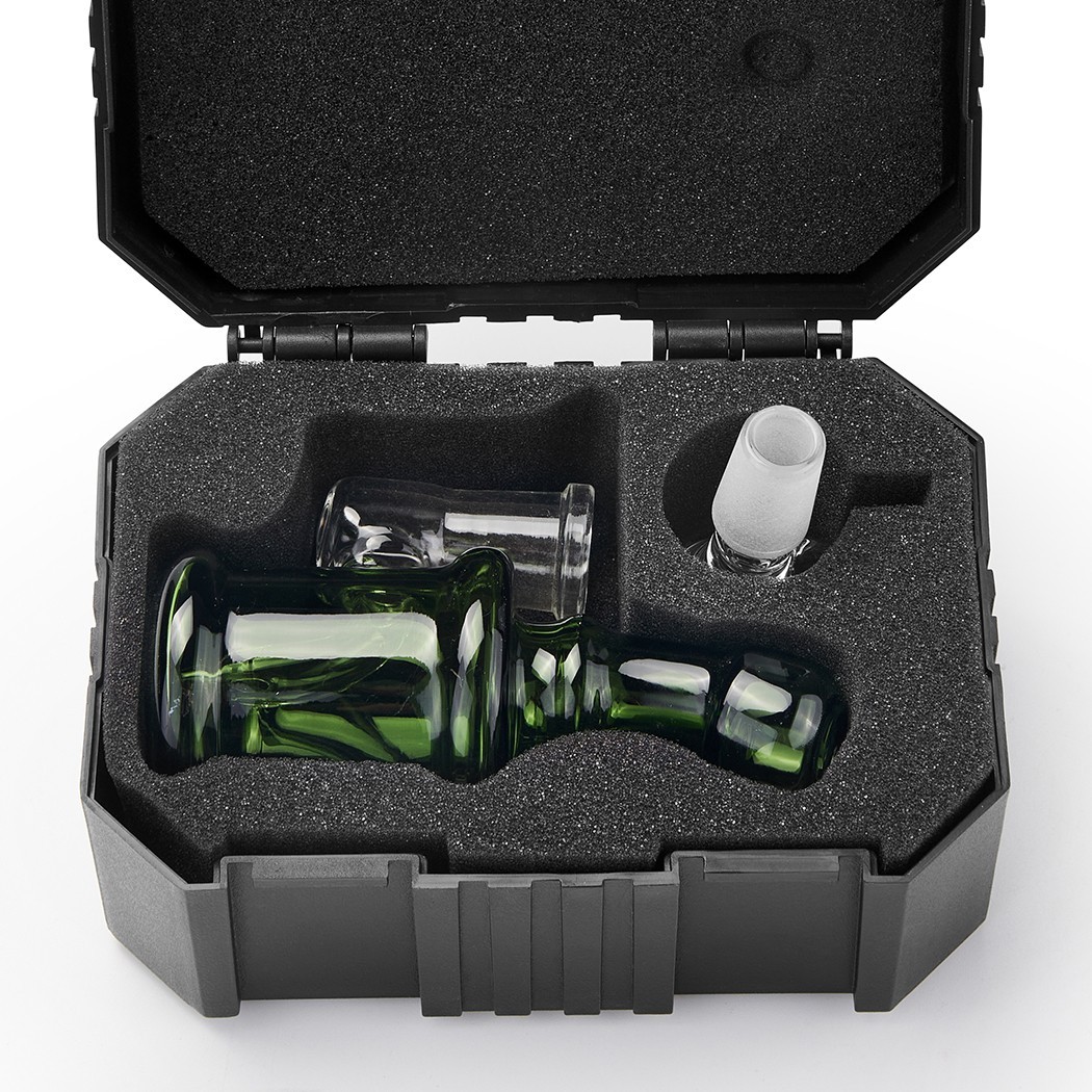 4&Prime; Mini Glass Bong Smoking Tobacco Glass Water Pipe with 14mm Bowl & Decent Box
