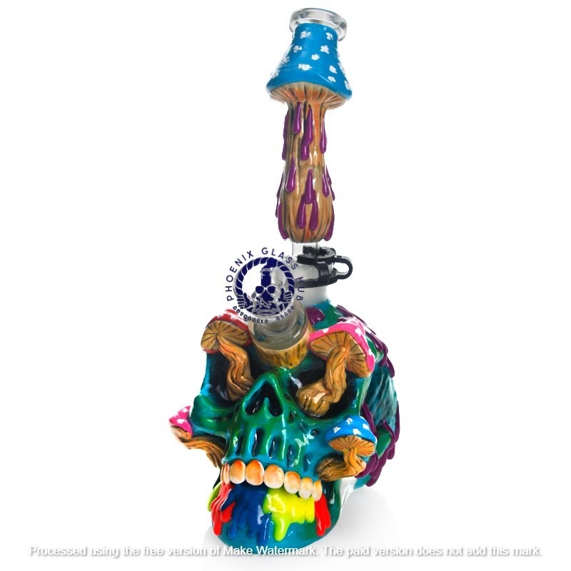 Phoenix Star 3D Bong Mushroom Skull Bong 11&Prime; +Free Tray Phoenix AUTHENTIC ✅✅✅