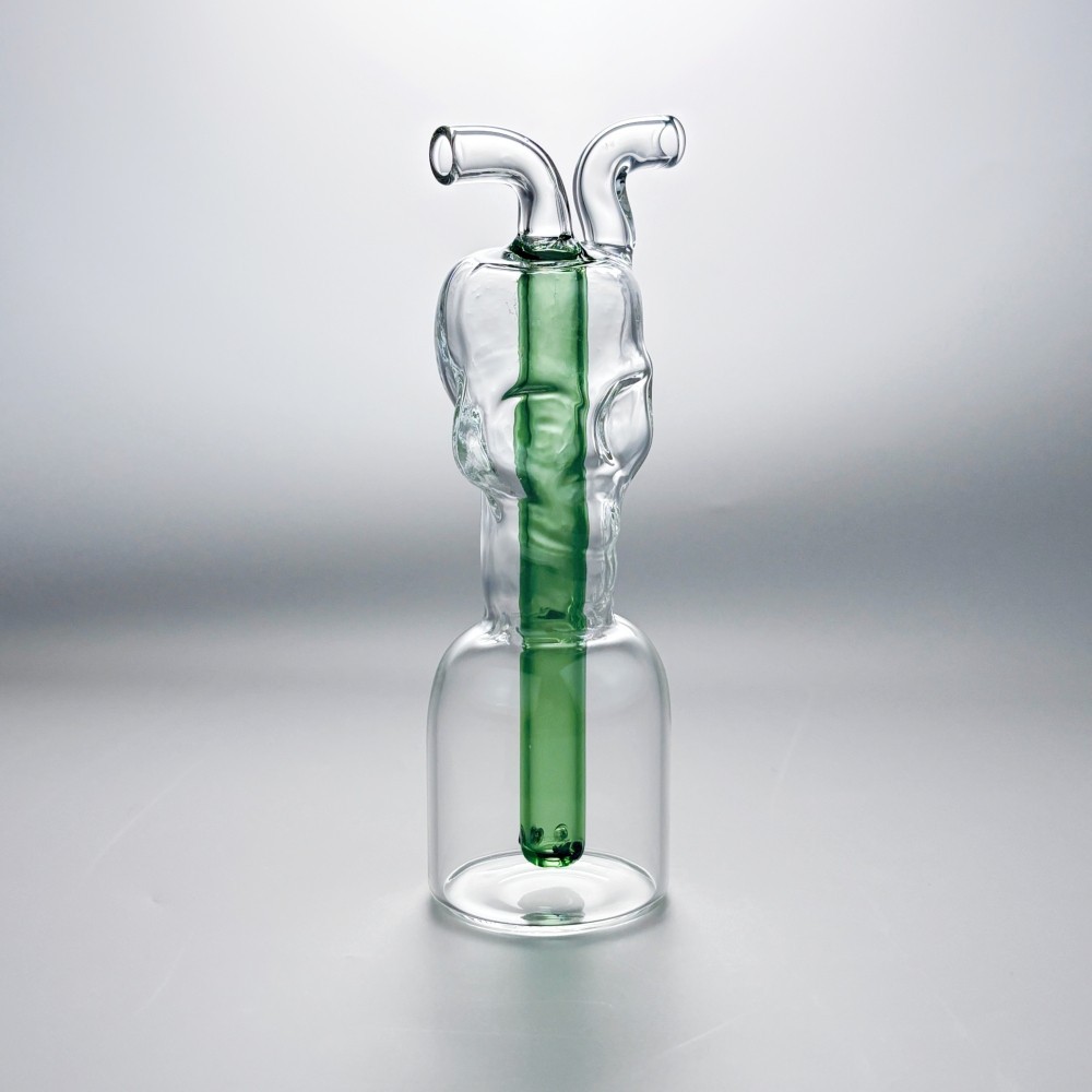 4.5&Prime; Portable Glass Bong Skull Perc Hookah Water Pipe Smoking Shisha Bubbler